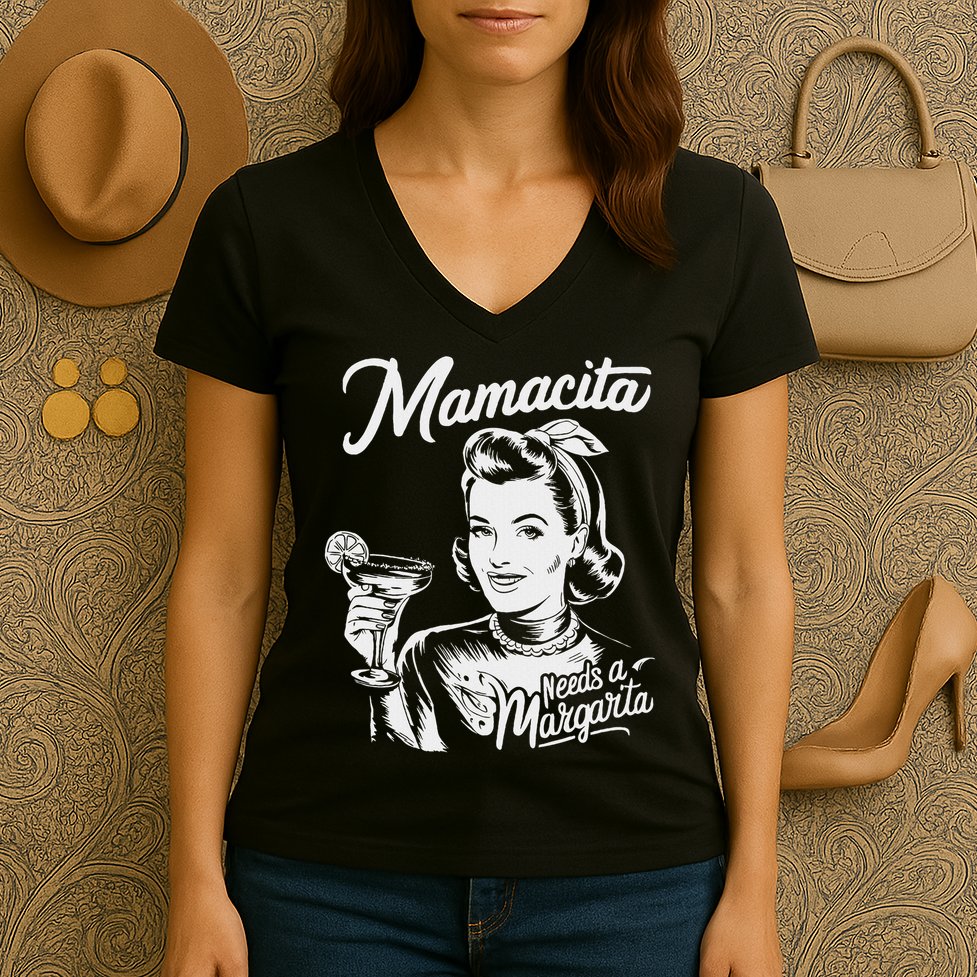 Mamacita Needs A Margarita Women's V-Neck T-Shirt