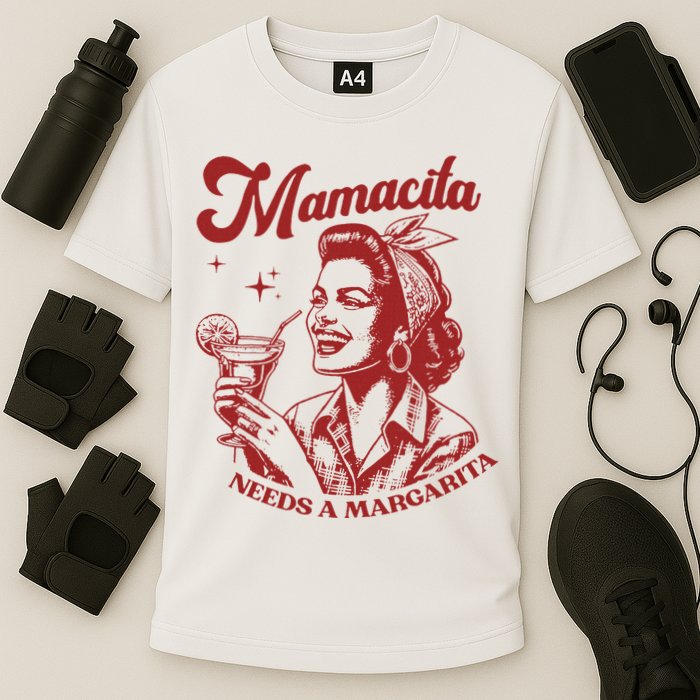Mamacita Needs A Margarita Cooling Performance Crew T-Shirt