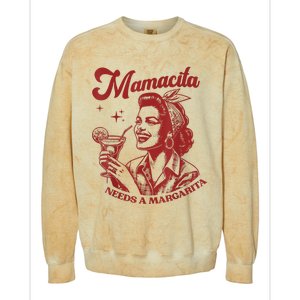 Mamacita Needs A Margarita Colorblast Crewneck Sweatshirt