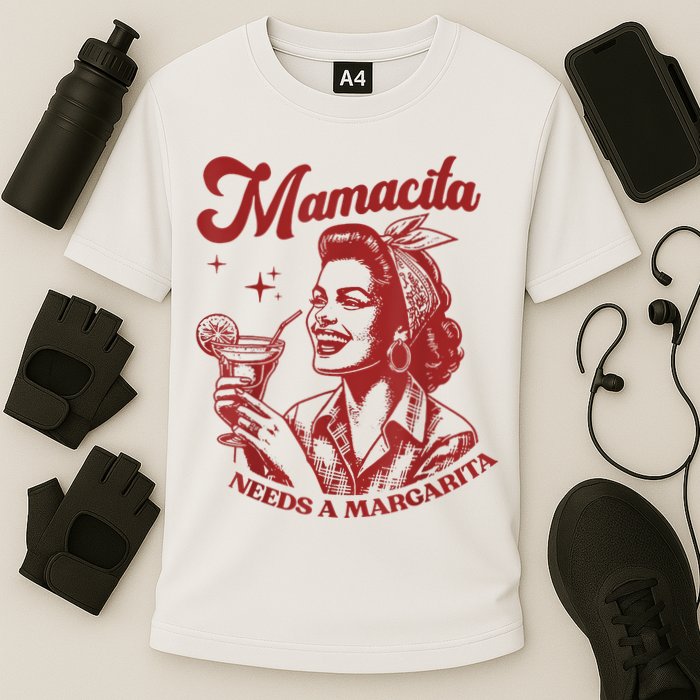 Mamacita Needs A Margarita Cooling Performance Crew T-Shirt