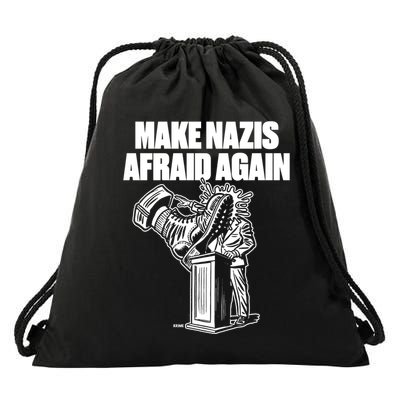 Make Nazis Afraid Again Drawstring Bag