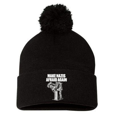 Make Nazis Afraid Again Pom Pom 12in Knit Beanie