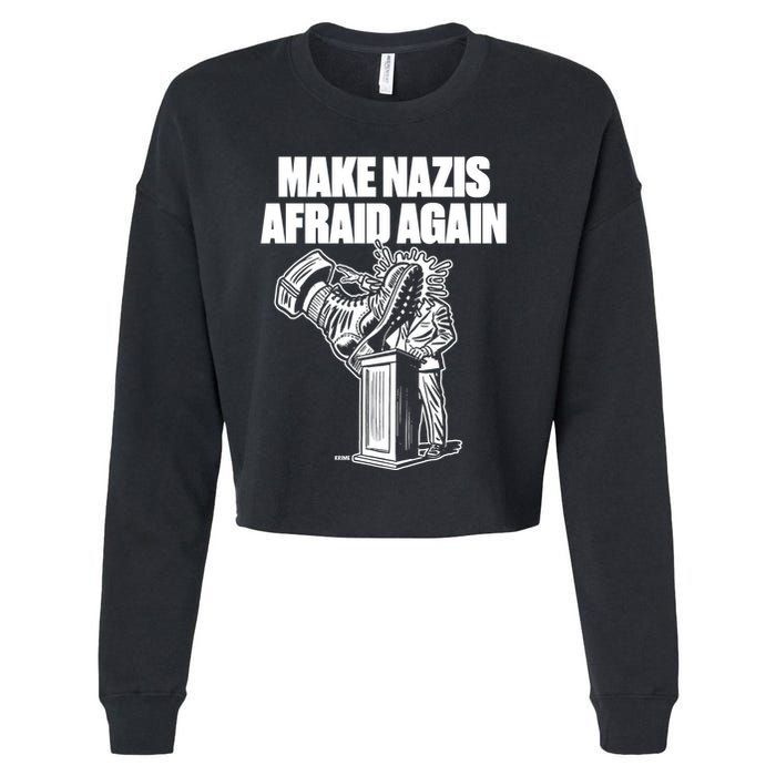 Make Nazis Afraid Again Cropped Pullover Crew