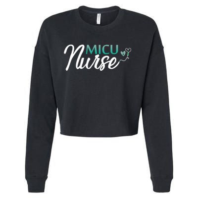 Micu Nurse Appreciation Medical Intensive Care Units Nurses Funny Gift Cropped Pullover Crew