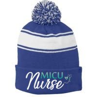 Micu Nurse Appreciation Medical Intensive Care Units Nurses Funny Gift Stripe Pom Pom Beanie