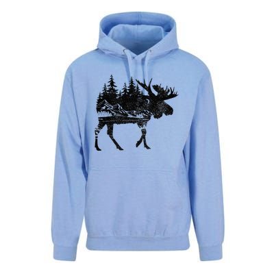 Moose Nature Alaska Hiking Fishing Camping Hunting Gift Unisex Surf Hoodie