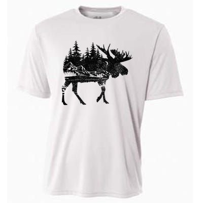 Moose Nature Alaska Hiking Fishing Camping Hunting Gift Cooling Performance Crew T-Shirt