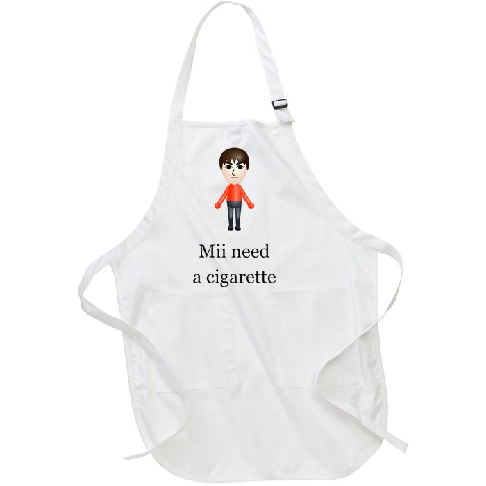 Mii Need A Cigarette Full-Length Apron With Pockets