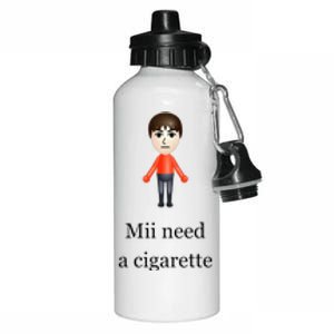 Mii Need A Cigarette Aluminum Water Bottle