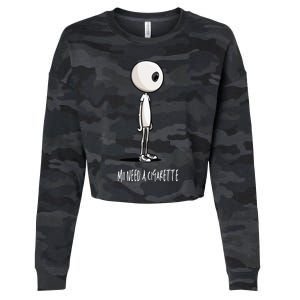 Mii Need A Cigarette Cropped Pullover Crew