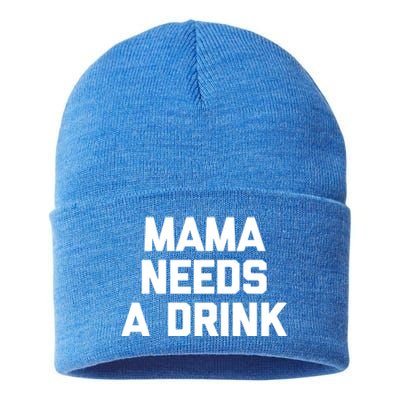 Mama Needs A Gift Funny Saying Sarcastic Cute Mom Gift Sustainable Knit Beanie