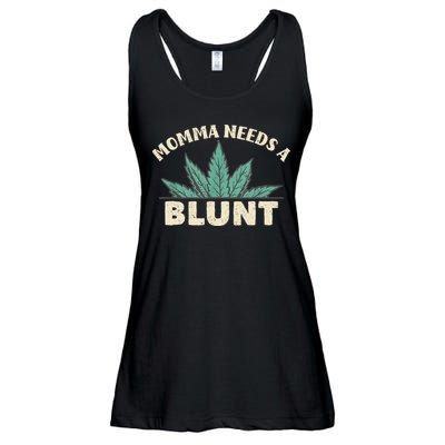 Momma Needs A Blunt Stoner Mom Cannabis Weed Smoker Gift Ladies Essential Flowy Tank