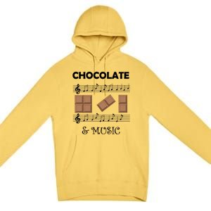 Music Notes And Chocolate Funny Saying Musician Gift Premium Pullover Hoodie