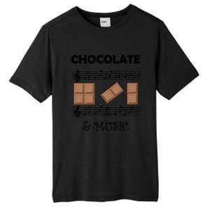 Music Notes And Chocolate Funny Saying Musician Gift Tall Fusion ChromaSoft Performance T-Shirt