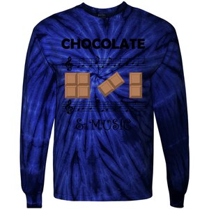 Music Notes And Chocolate Funny Saying Musician Gift Tie-Dye Long Sleeve Shirt