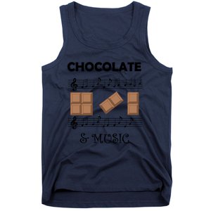 Music Notes And Chocolate Funny Saying Musician Gift Tank Top