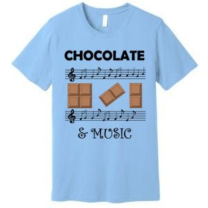 Music Notes And Chocolate Funny Saying Musician Gift Premium T-Shirt