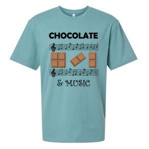 Music Notes And Chocolate Funny Saying Musician Gift Sueded Cloud Jersey T-Shirt