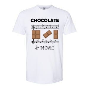 Music Notes And Chocolate Funny Saying Musician Gift Softstyle CVC T-Shirt