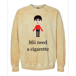 Mii Need A Cigarette Funny Wii Colorblast Crewneck Sweatshirt