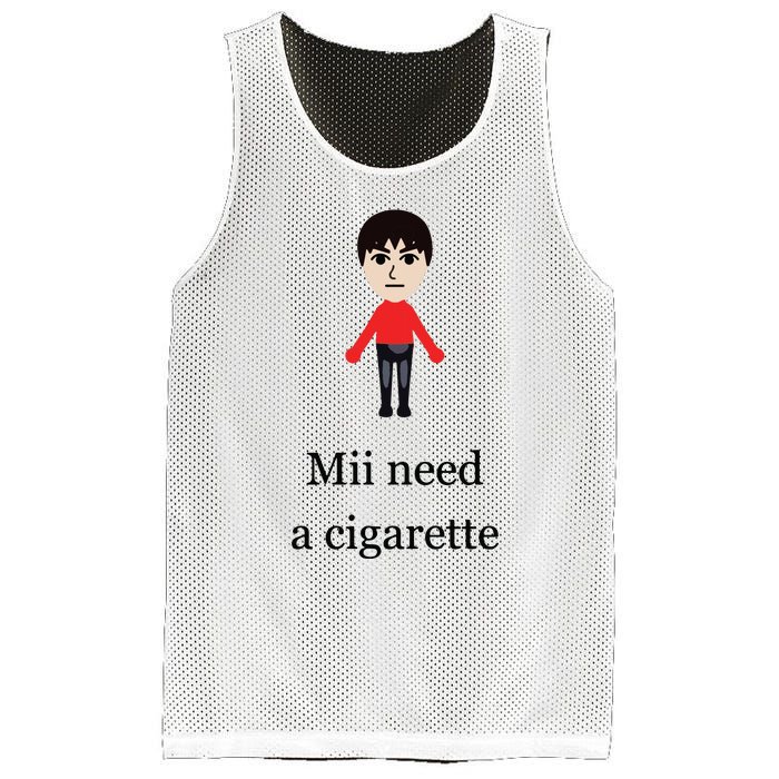 Mii Need A Cigarette Funny Wii Mesh Reversible Basketball Jersey Tank