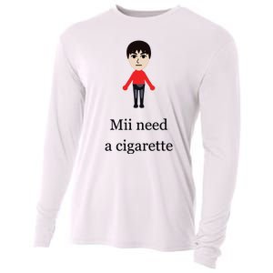 Mii Need A Cigarette Funny Wii Cooling Performance Long Sleeve Crew