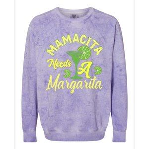 Mamacita Needs A Margarita Colorblast Crewneck Sweatshirt