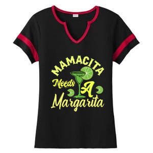 Mamacita Needs A Margarita Ladies Halftime Notch Neck Tee