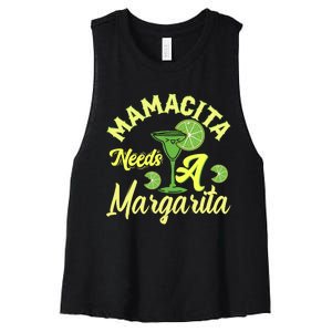 Mamacita Needs A Margarita Women's Racerback Cropped Tank