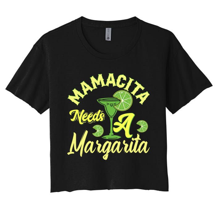 Mamacita Needs A Margarita Women's Crop Top Tee