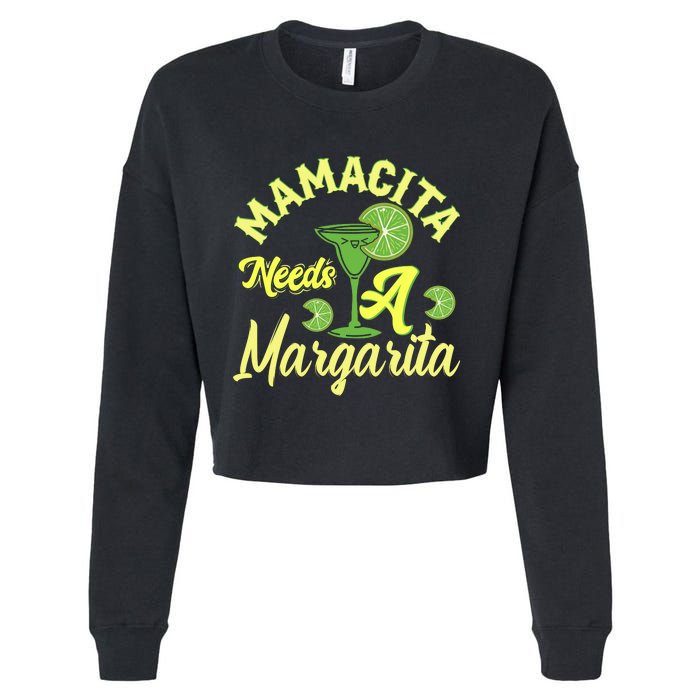 Mamacita Needs A Margarita Cropped Pullover Crew