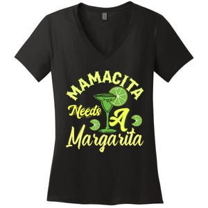 Mamacita Needs A Margarita Women's V-Neck T-Shirt