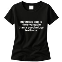 My Notes App Is More Valuable Than A Psychology Textbook Womens T-Shirt