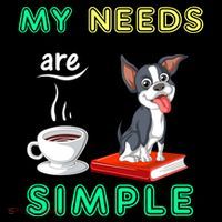 My Needs Are Simple Boston Terrier Coffee And Reading Sustainable Bucket Hat