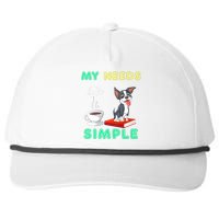 My Needs Are Simple Boston Terrier Coffee And Reading Snapback Five-Panel Rope Hat