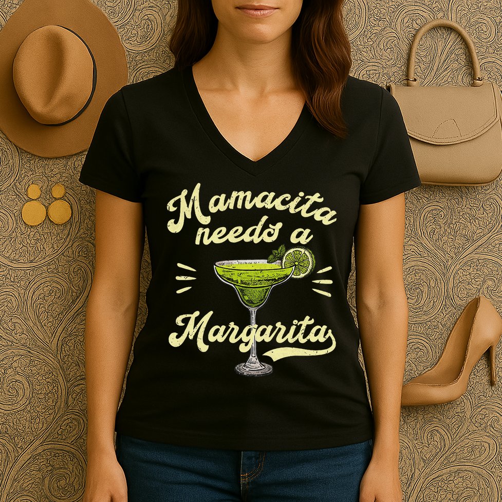 Mamacita Needs A Margarita Funny Mother's Day Women's V-Neck T-Shirt