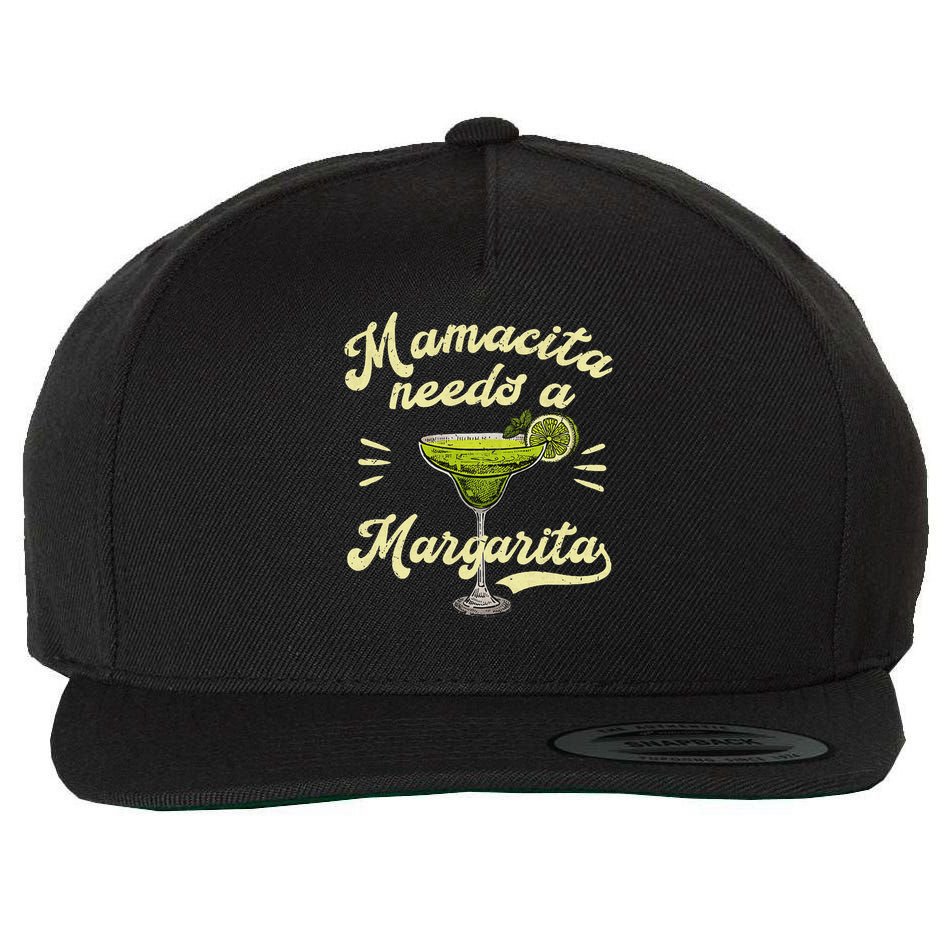 Mamacita Needs A Margarita Funny Mother's Day Wool Snapback Cap