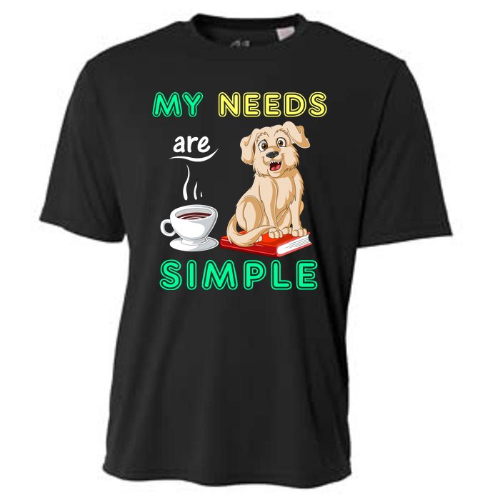 My Needs Are Golden Retriver Coffee And Reading Cooling Performance Crew T-Shirt