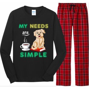 My Needs Are Golden Retriver Coffee And Reading Long Sleeve Pajama Set