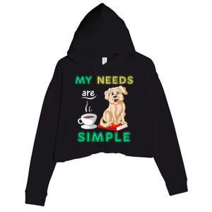 My Needs Are Golden Retriver Coffee And Reading Crop Fleece Hoodie