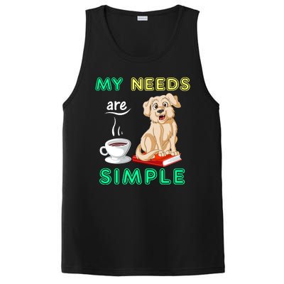 My Needs Are Golden Retriver Coffee And Reading PosiCharge Competitor Tank