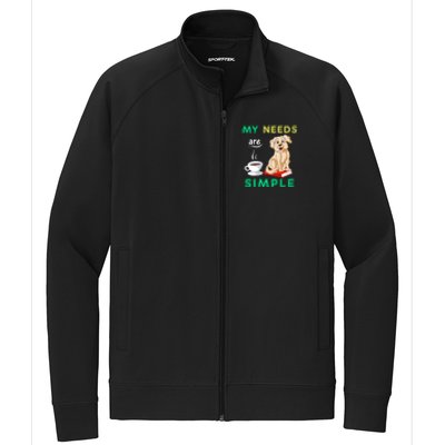 My Needs Are Golden Retriver Coffee And Reading Stretch Full-Zip Cadet Jacket