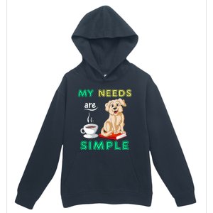 My Needs Are Golden Retriver Coffee And Reading Urban Pullover Hoodie