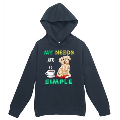 My Needs Are Golden Retriver Coffee And Reading Urban Pullover Hoodie