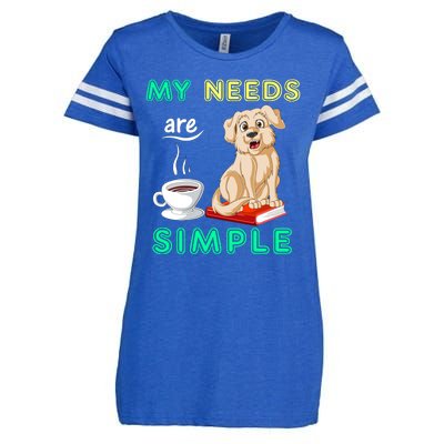 My Needs Are Golden Retriver Coffee And Reading Enza Ladies Jersey Football T-Shirt