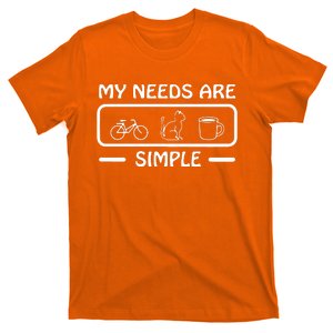 My Needs Are Simple Bicycle Cat Coffee T-Shirt