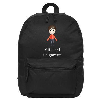 Mii Need A Cigarette Funny 16 in Basic Backpack