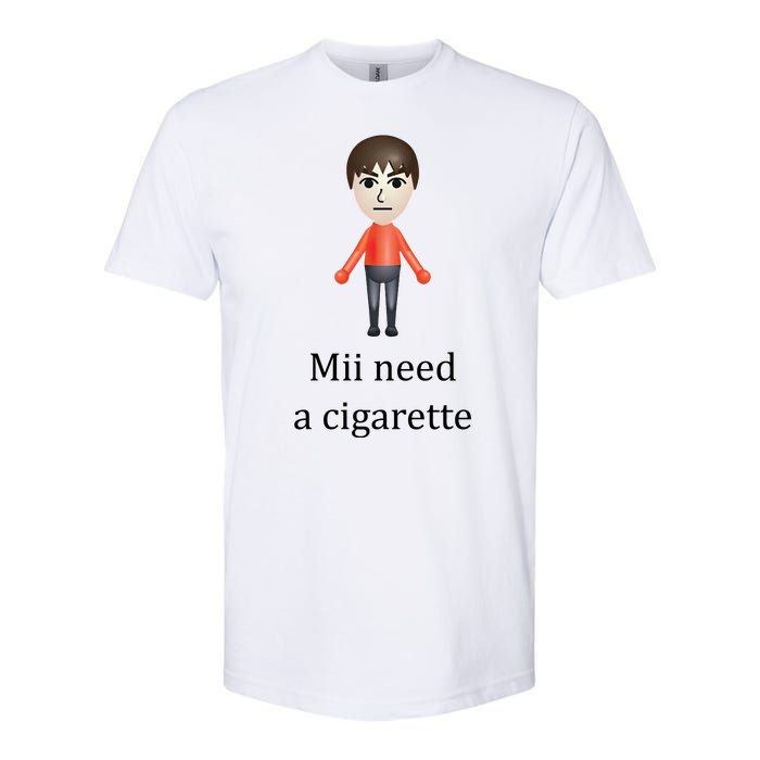 Mii Need A Cigarette Funny Softstyle CVC T-Shirt