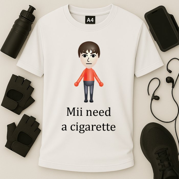Mii Need A Cigarette Funny Cooling Performance Crew T-Shirt