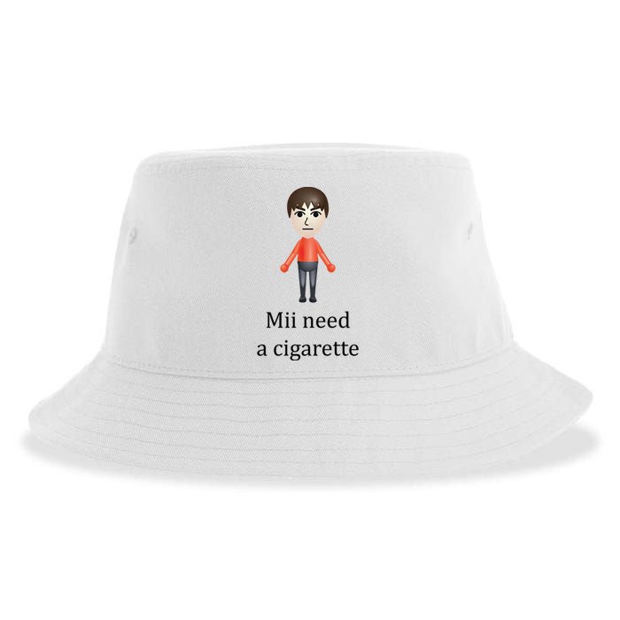 Mii Need A Cigarette Funny Sustainable Bucket Hat